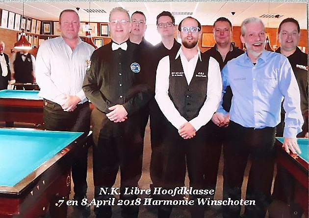 Spelers NK Libre Hoofdklasse bij Sociëteit De Harmonie - Sociëteit De Harmonie Winschoten